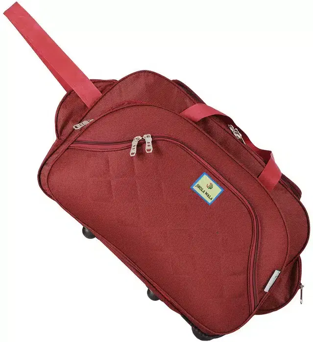 Polyester Traveling Luggage Bag with Wheels, Red,60 L