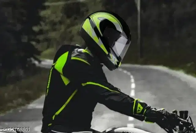 Full Face Helmet for Men & Women, Black & Green