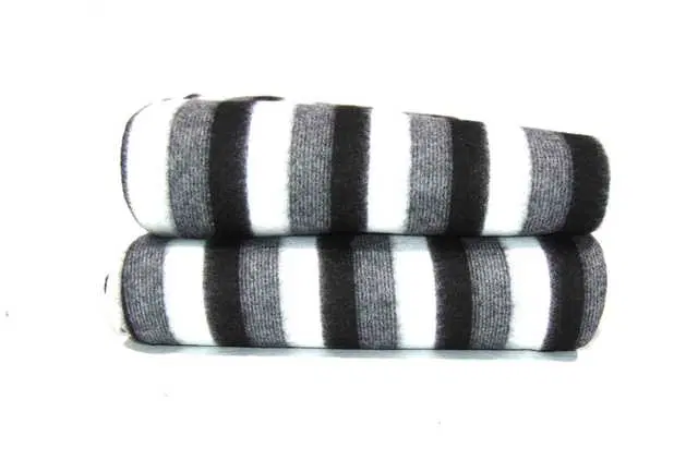 Striped Double Bed Blanket For Winter, Multicolor, 90X90 Inch, Pack Of 2, Mo-019
