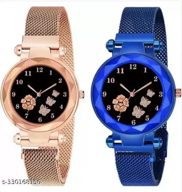 Analog Watch for Women, Pack of 2 (Multicolor)