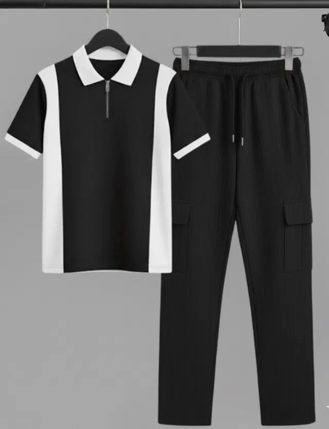 Colorblocked Night Suit For Men  Multicolour , (M)