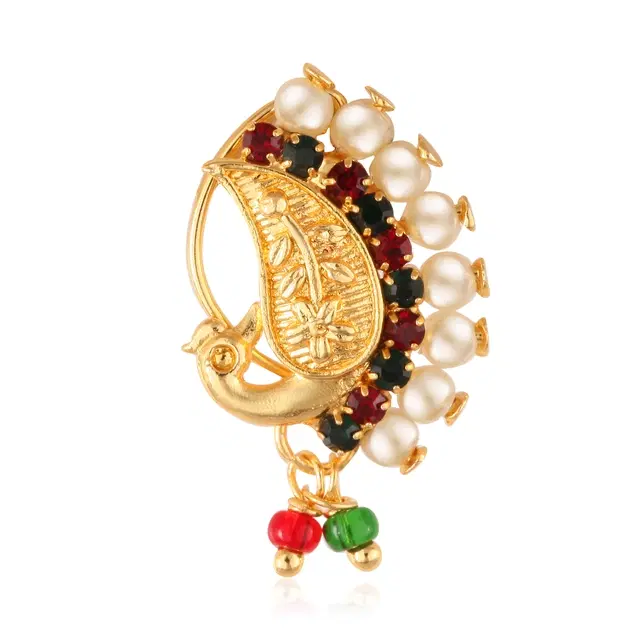 Designer Gold Plated Nosepin for Women (Gold)