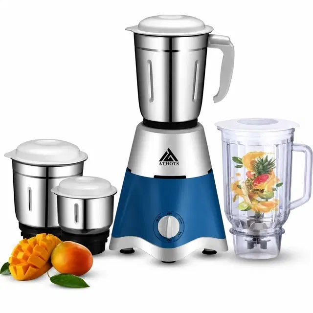 ATHOTS 750 W Mixer Grinder with 4 Jars [White & Blue]