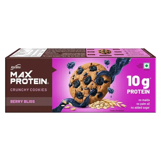 RiteBite Max Protein Berry Bliss 10 g Protein Crunchy Cookie Pack Of 5