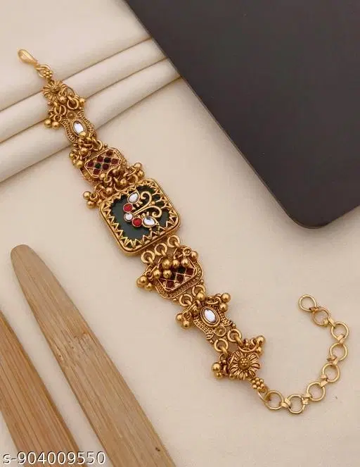 Designer Bracelet for Women (Gold, Free Size)