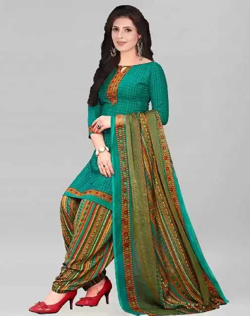 Sharda Creation Women's Dress Material (Teal) (SC20)