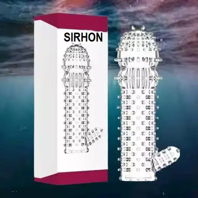 Silicone Reusable Extra Dotted Condom, Transparent