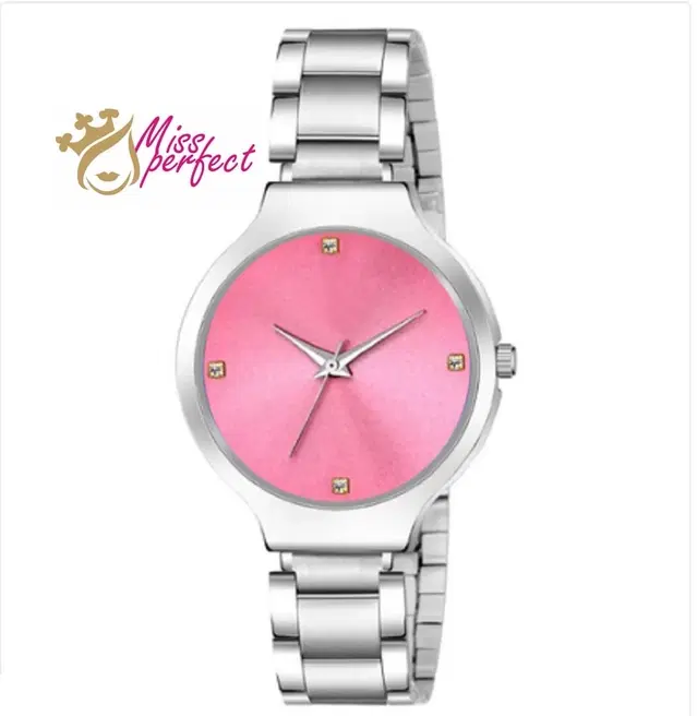 Analog Watch for Women & Girls (Silver)