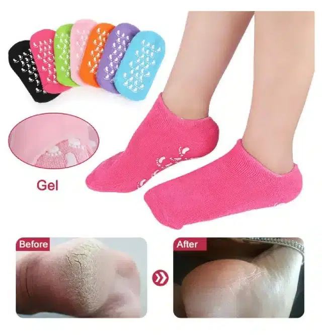 Silicone Gel Heel Socks, Assorted, Set of 1