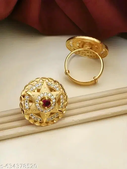 Finger Ring for Men (Gold, Free Size)