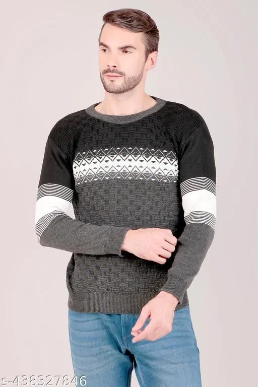 Full Sleeves Sweater for Men (Multicolor, L)