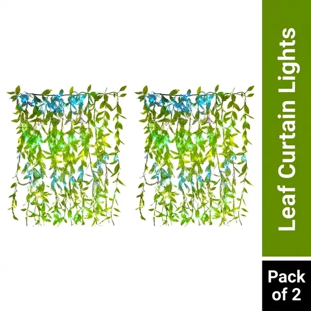 Decorative Artificial Leaf Curtain Lights [Pack of 2]