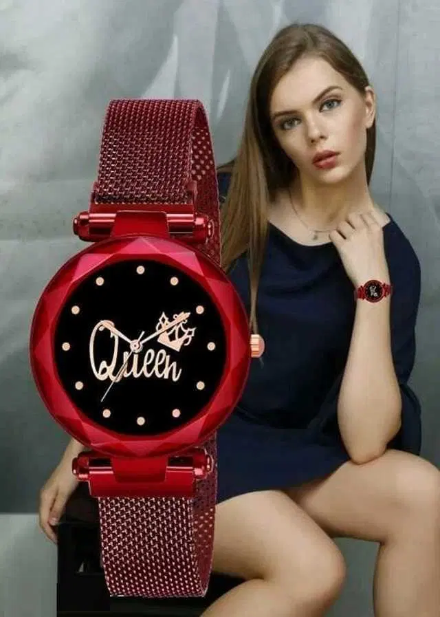 Analog Watch For Womens (Red) (WS-140)