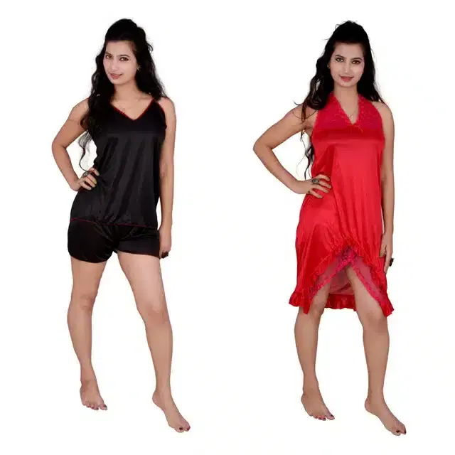 Babydoll for Women, Pack of 2 (Multicolor, Free Size)