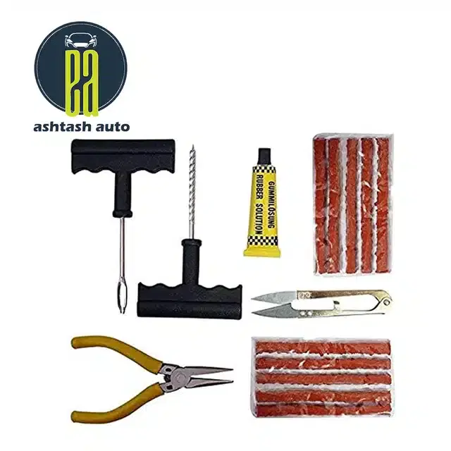 Tubeless Tyre Puncture Repair Kit, Multicolor, Set of 1