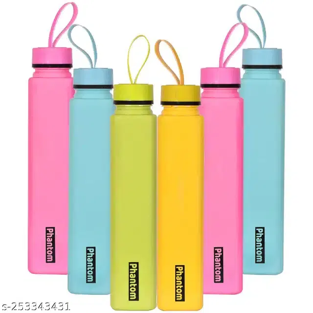 Plastic Water Bottles Set, Pack of 6, Multicolor, 1000 ml