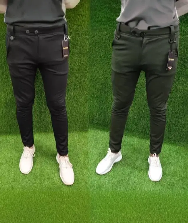 Lycra Solid Trackpant for Men, Pack of 2 (Olive & Black, 28)