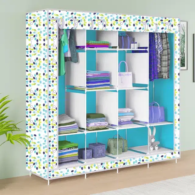 Carbon Steel 3 Door 12 Shelf Printed, Multicolor