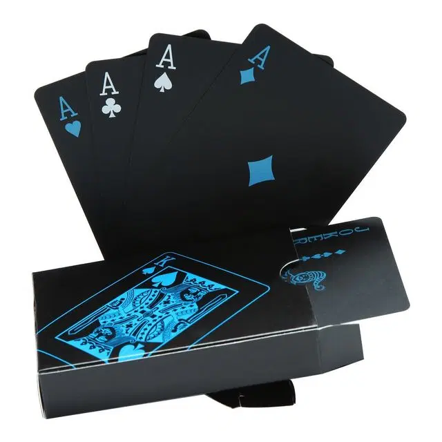 K Kudos Waterproof Plastic Poker Playing Cards & Classic Pvc Poker Table Cards, Black