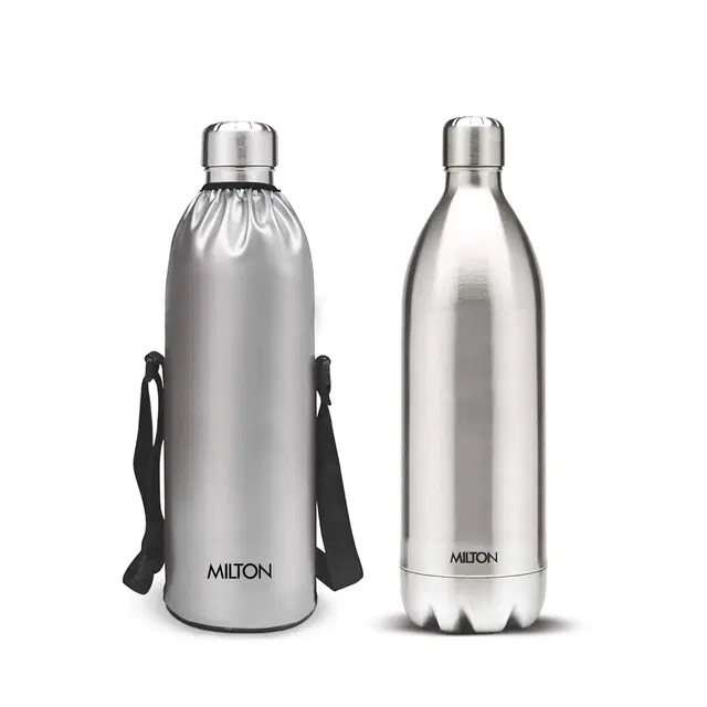 Milton Duo DLX 500 Thermosteel Water Bottle 500 ml, 24 Hr Hot and Cold I Leak Proof Lid, ISI Certified I Vacuum Insulated I for Office, Gym, School I Silver