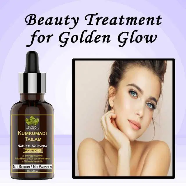 Haria Naturals Pure Kumkumadi Tailam For Radiant Skin For Brightens, Healthy & Glowing Skin 30 ml, B-15229