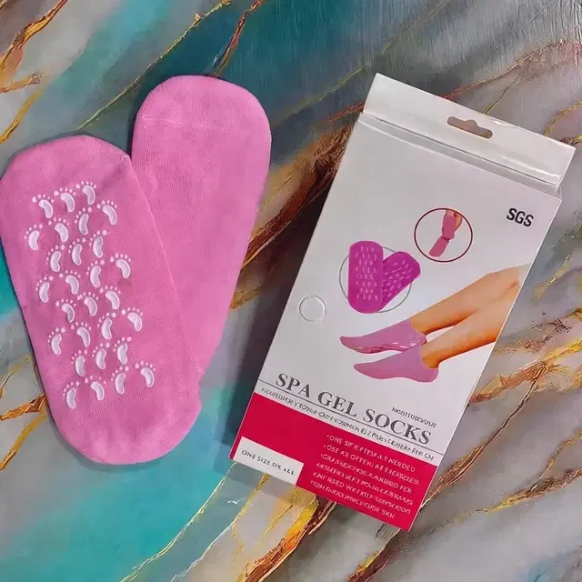 Silicone Gel Spa Heel Socks for Women & Men 1 Pair (Multicolor, Pack of 1)