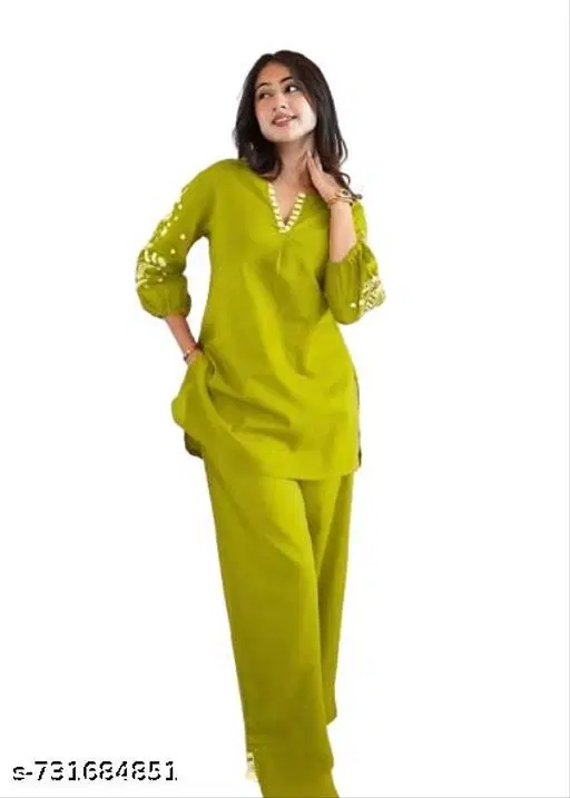 Top & Bottom Sets for Women (Green, M)