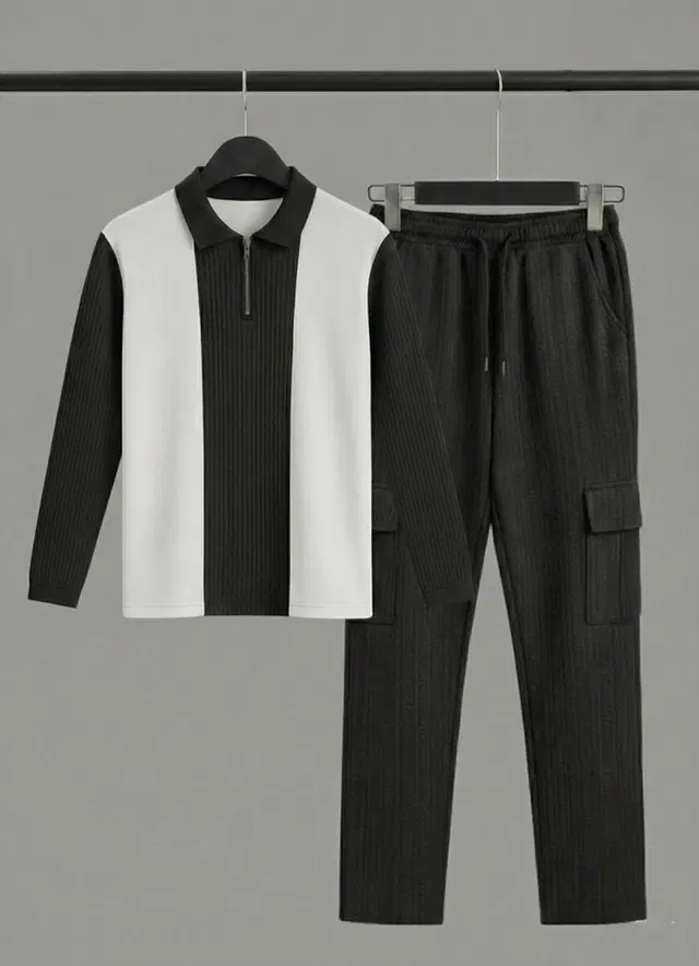 Solid Night Suit For Men  Black , (M)