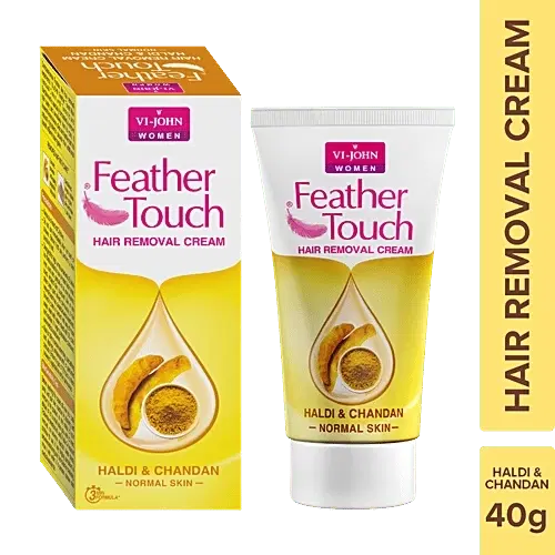 VI-JOHN Feather Touch Hair Removal Cream Haldi & Chandan Tube for Normal Skin 40 g