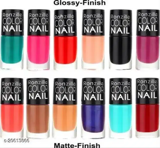 Ronzille Exclusive Nail Polish, Multicolor, 6.5 ml, Pack of 12