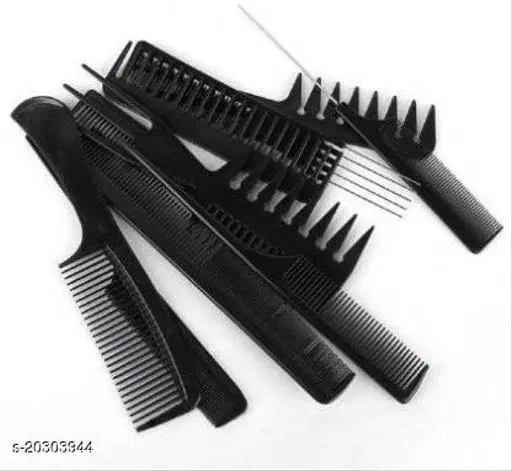 Professional 10 Pcs Hair Comb Set, Multicolor, Set of 1