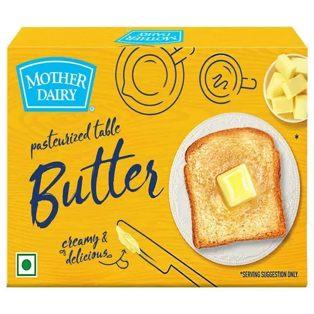 Mother Dairy Pasteurised Table Butter, 500 g Carton