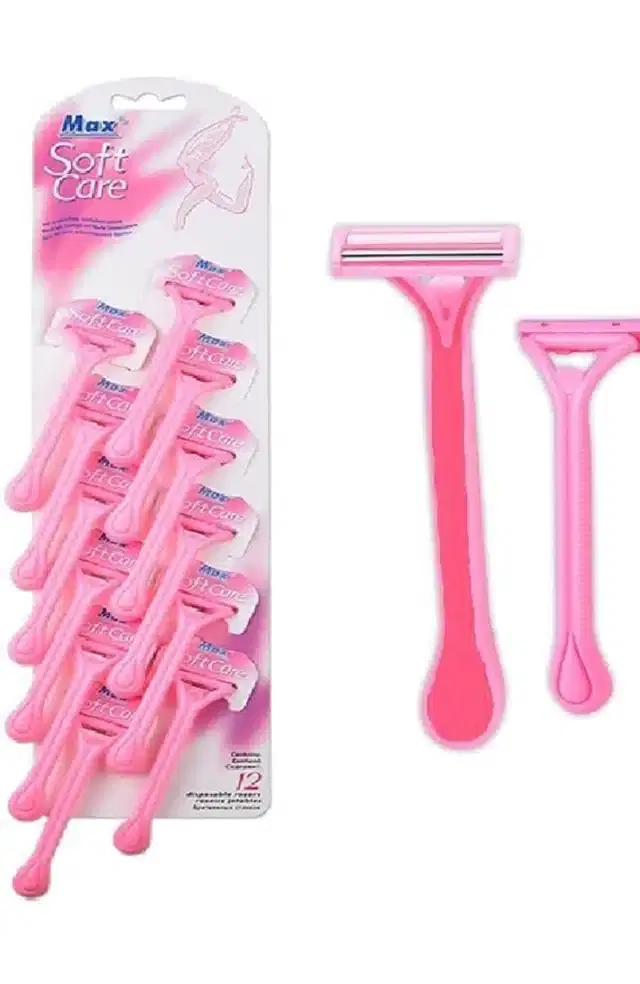 Disposable Body Razor with Nourishing White Stripes, Multicolor, Set of 12