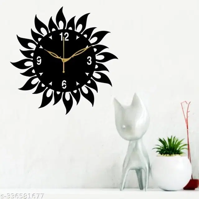 Wooden Wall Clock, Black