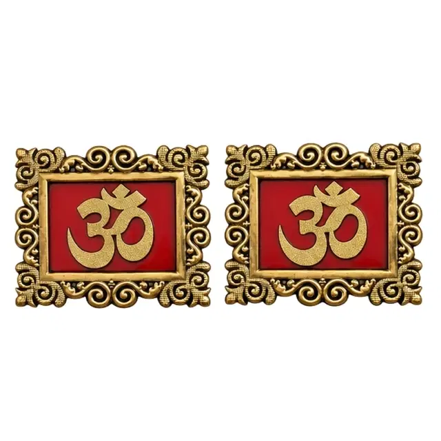 Om Sticker In Ornate Gold Frame, Pack Of 2