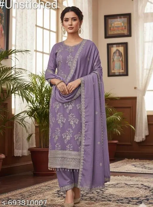 Embroidered Punjabi/All Over Suits for Women (Multicolor, 7.05 meter (4XL)