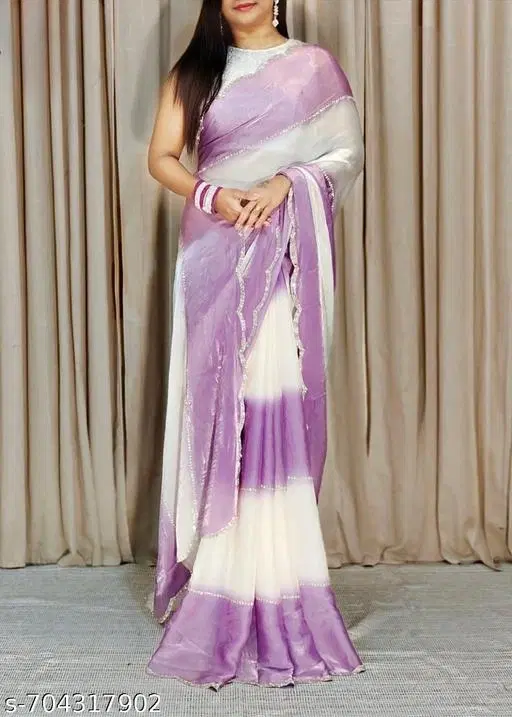 Chinnon Printed Saree for Women, Purple (6.3 M)