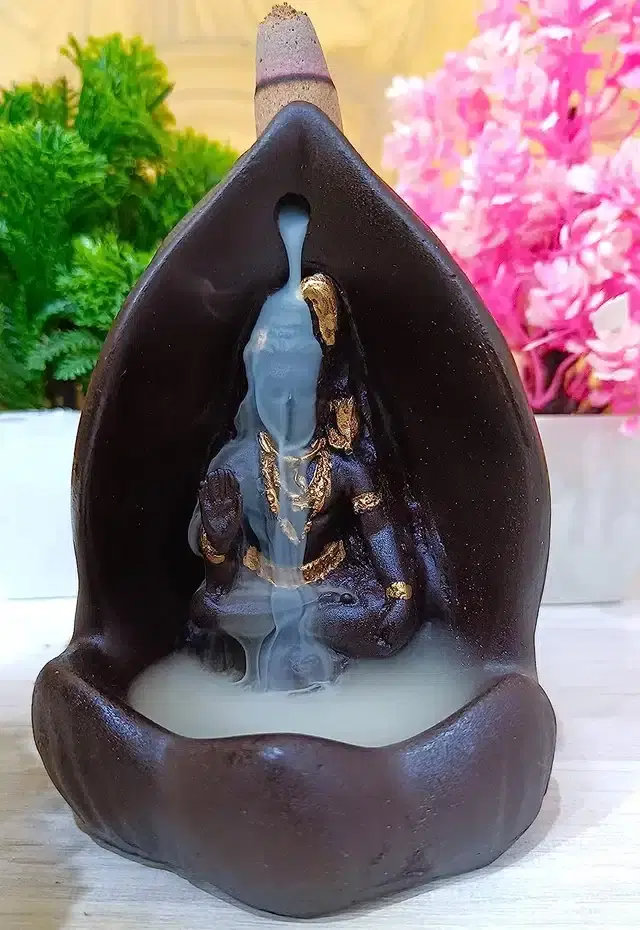 Handcrafted Polyresin Backflow Incense Holder, Multicolor