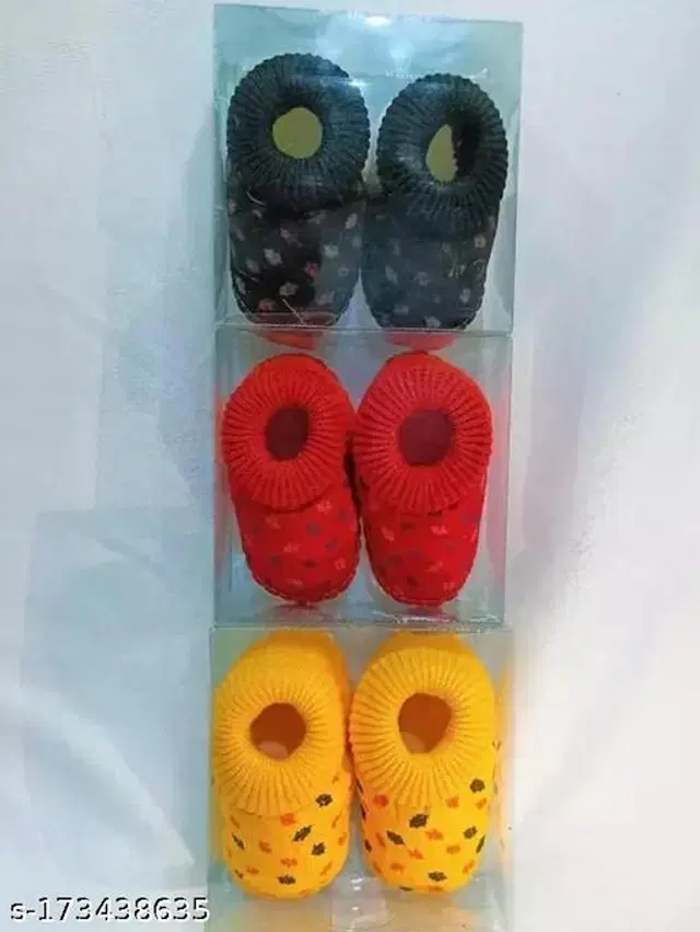Shoes for Infants, Pack of 3 (Multicolor, 3-6 Months)