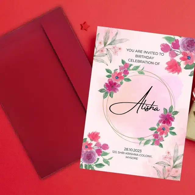 Birthday Party Greetings with Envelope, Multicolor