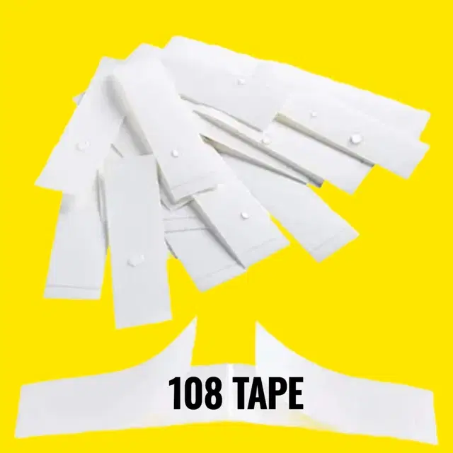 Acrylic Film Clothing 108 Double Sided Tape Strips, Transparent, Set of 1