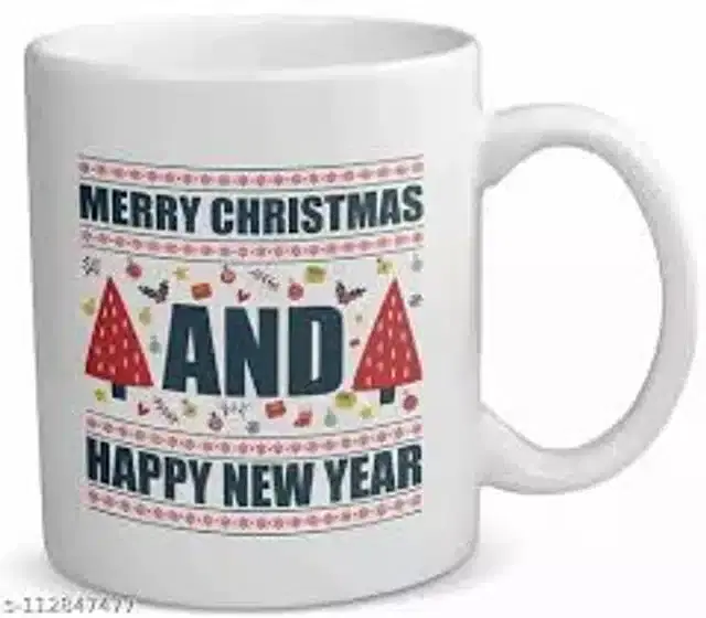 Ceremic Printed Coffee Mug, White, 350 ml