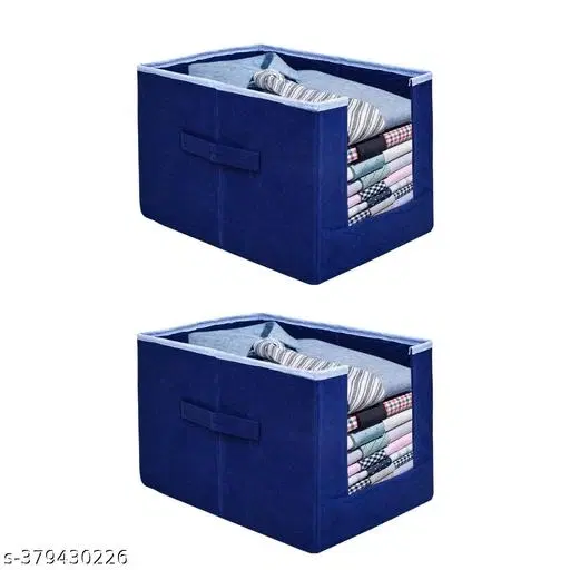 Canvas Clothes Cover,  (Blue),  (Pack Of 2)