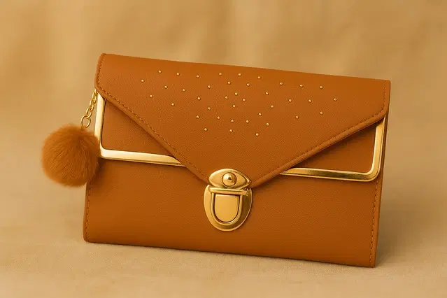 Women's Party wear/ Casual Hand Wallet Clutch, Tan