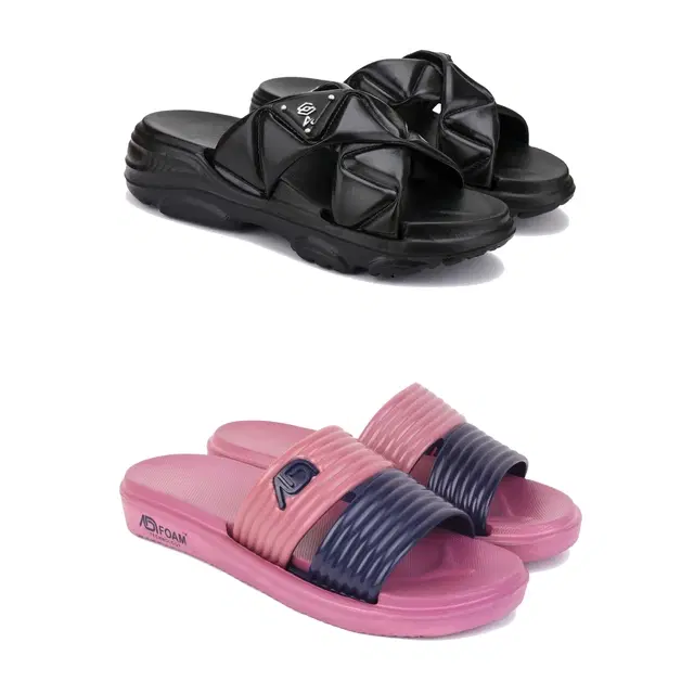 Combo of Sliders for Women, Set of 2 (Multicolor, 6)
