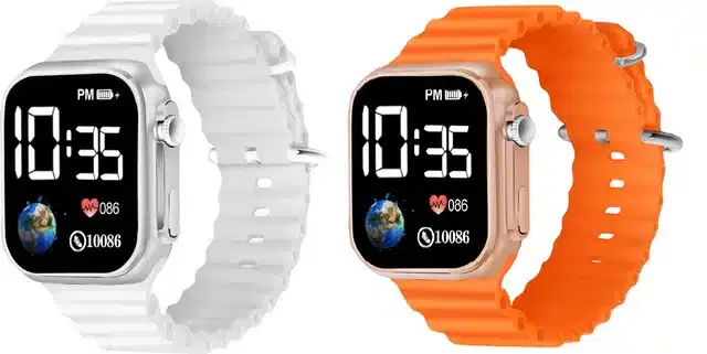 Electronic LED Digital Watch for Kids, Pack of 2 (Multicolor)
