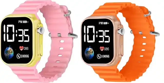 Electronic LED Digital Watch for Kids, Pack of 2 (Multicolor)