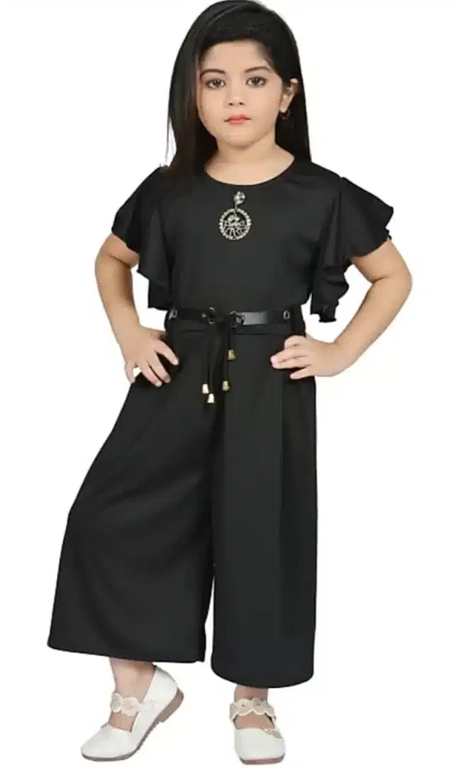 Jumpsuit for Girls (Black, 7-8 Years)