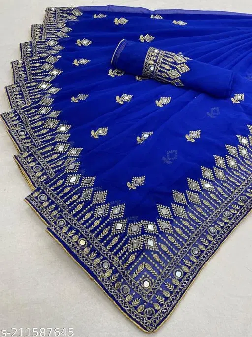 Beautiful Saree for Women (Blue)