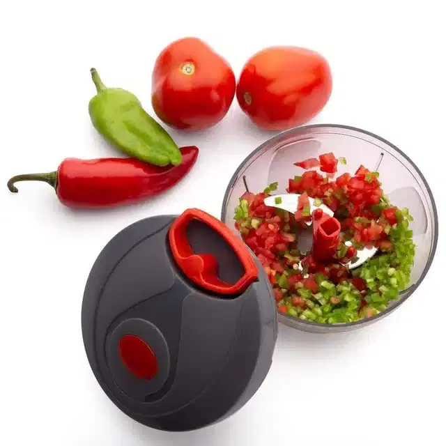 Manual Vegetable & Dry Fruit Handy Chopper and Quick Cutter Machine for Kitchen, Black, 1000 ml, Ms-183